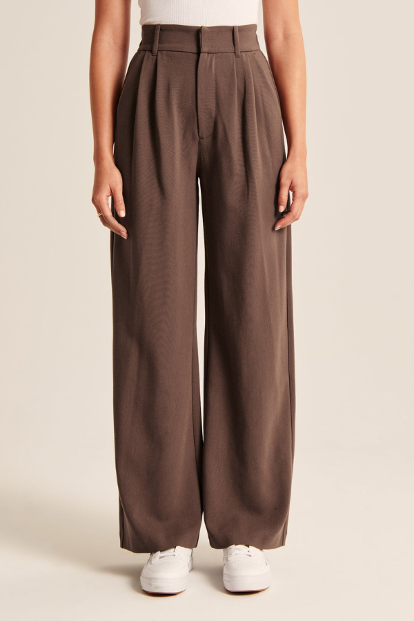 Chocolate Wide Leg Tailored Pants